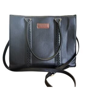 Wrangler Whipstitch Tote Bag Large Black Vegan Leather Sholder Bag or Crossbody
